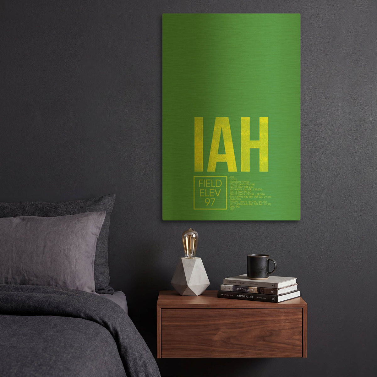 'IAH ATC' By O8 Left Gold Metal Wall Art