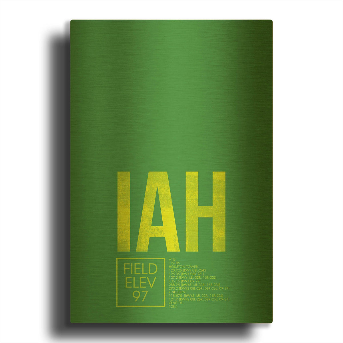 'IAH ATC' By O8 Left Gold Metal Wall Art