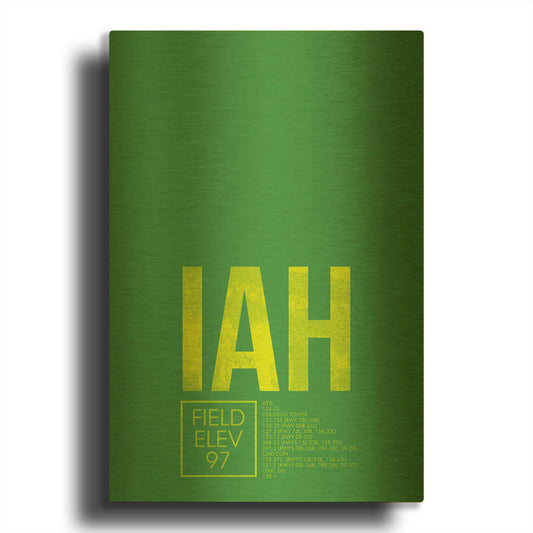 'IAH ATC' By O8 Left Gold Metal Wall Art