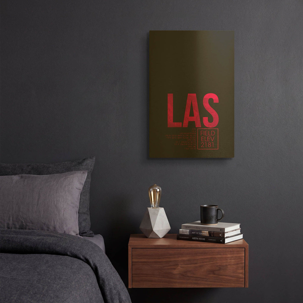'LAS ATC' By O8 Left Gold Metal Wall Art