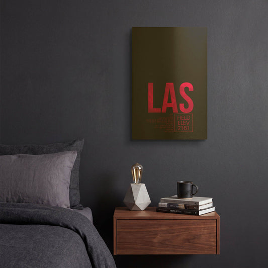 'LAS ATC' By O8 Left Gold Metal Wall Art