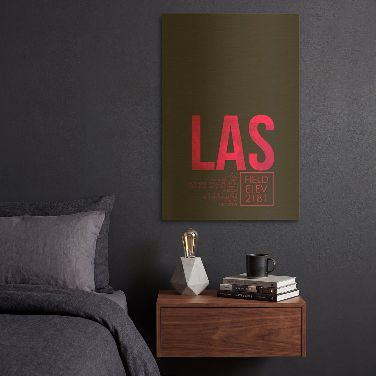 'LAS ATC' By O8 Left Gold Metal Wall Art