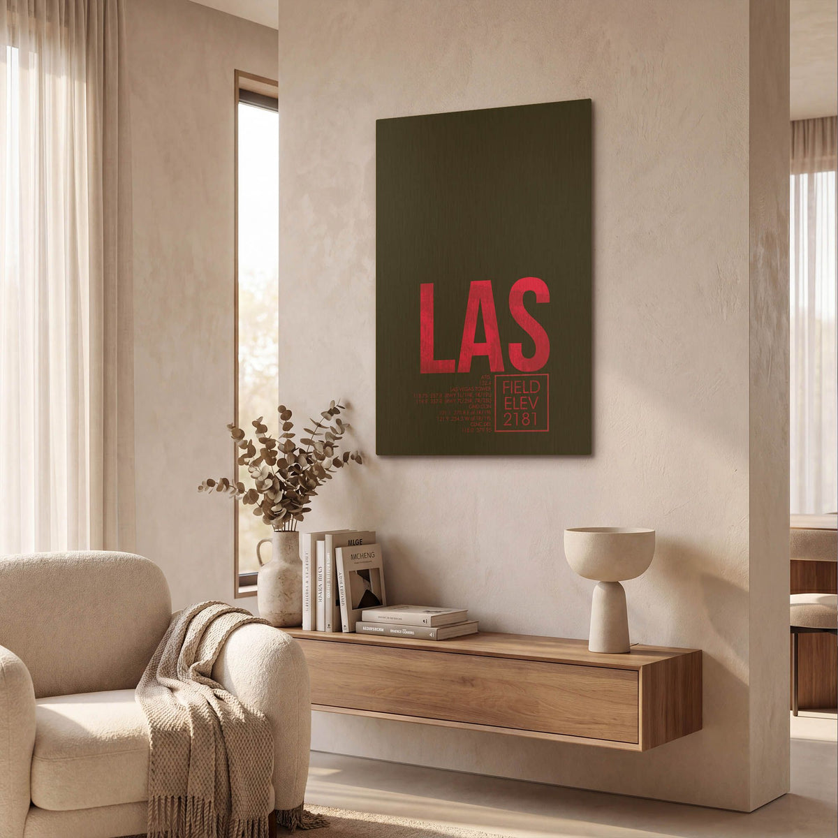 'LAS ATC' By O8 Left Gold Metal Wall Art