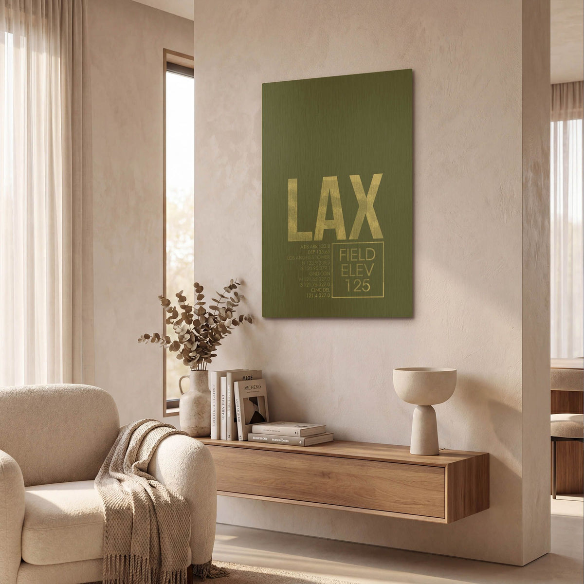 'LAX ATC' By O8 Left Gold Metal Wall Art