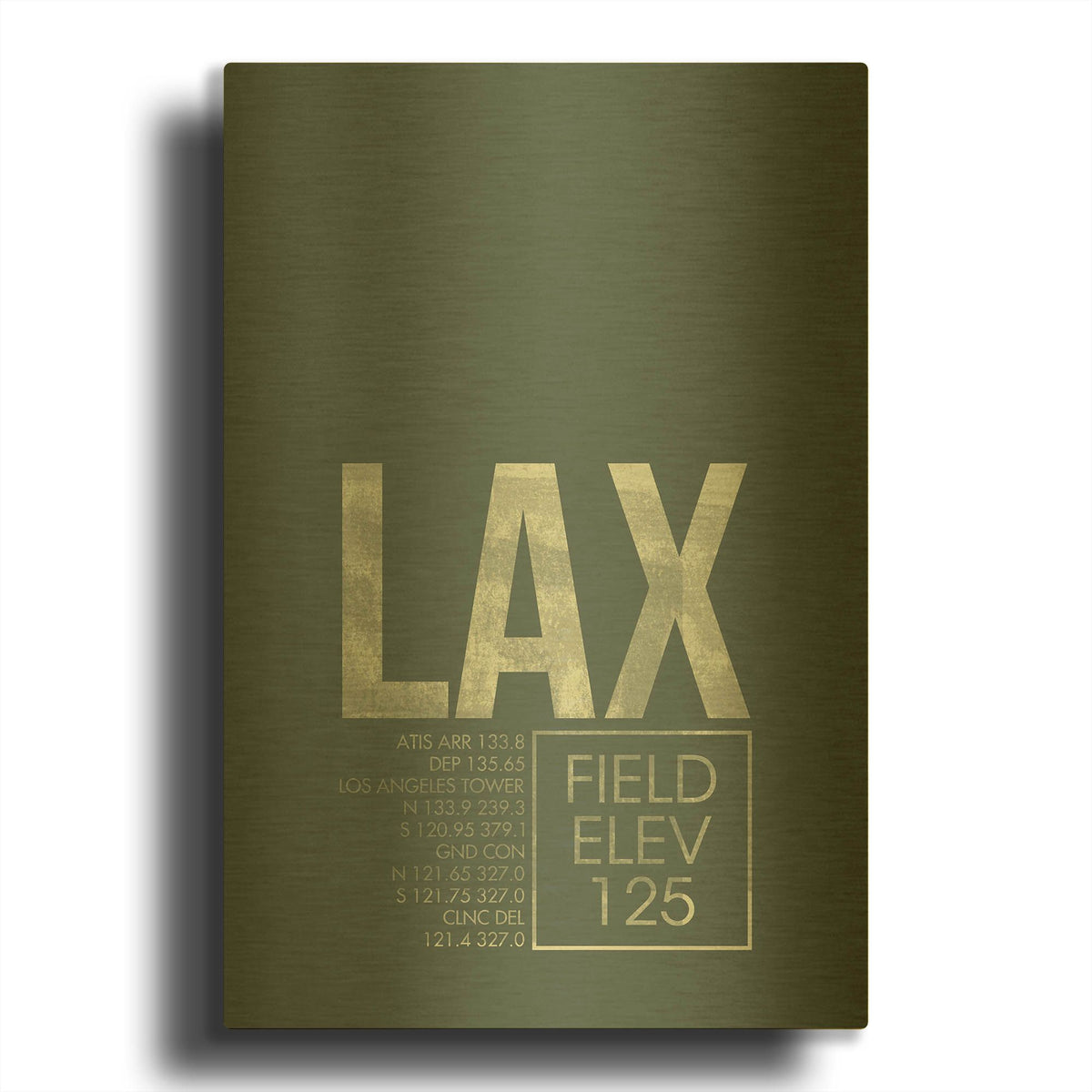 'LAX ATC' By O8 Left Gold Metal Wall Art