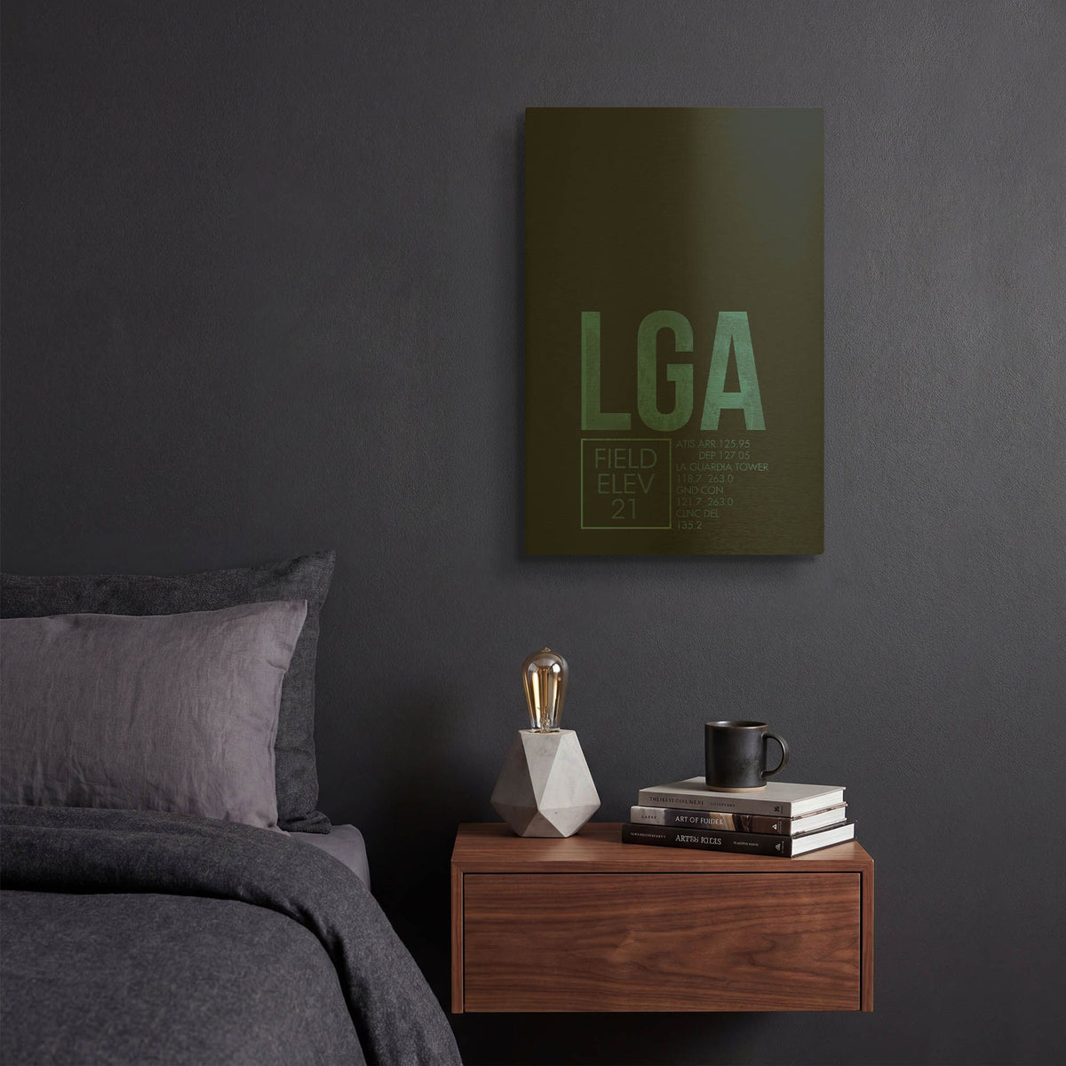 'LGA ATC' By O8 Left Gold Metal Wall Art