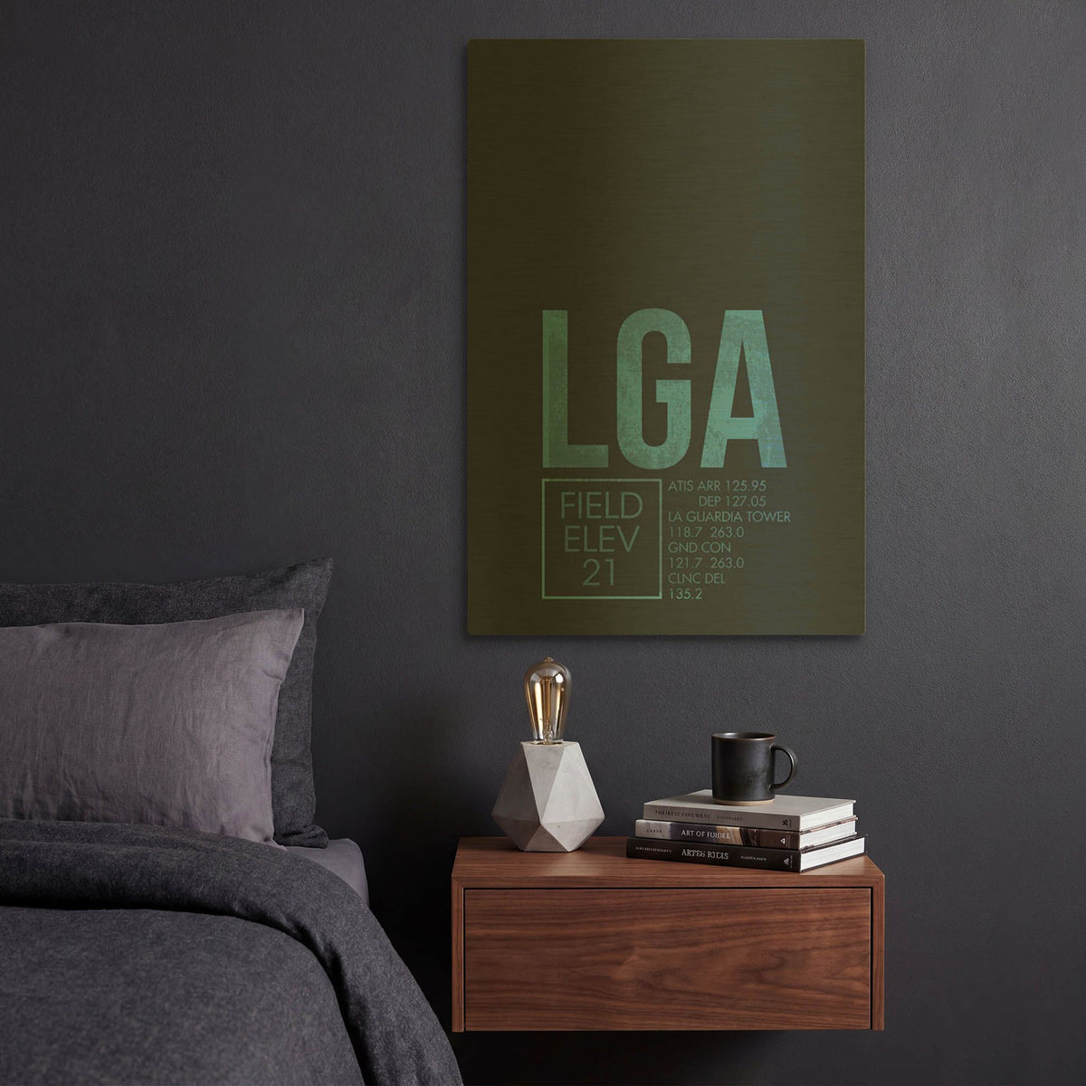 'LGA ATC' By O8 Left Gold Metal Wall Art