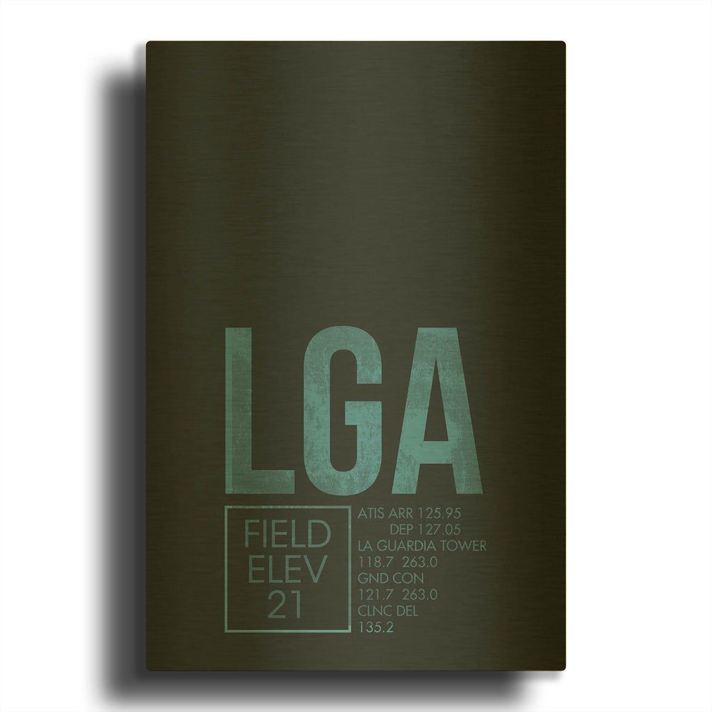 'LGA ATC' By O8 Left Gold Metal Wall Art