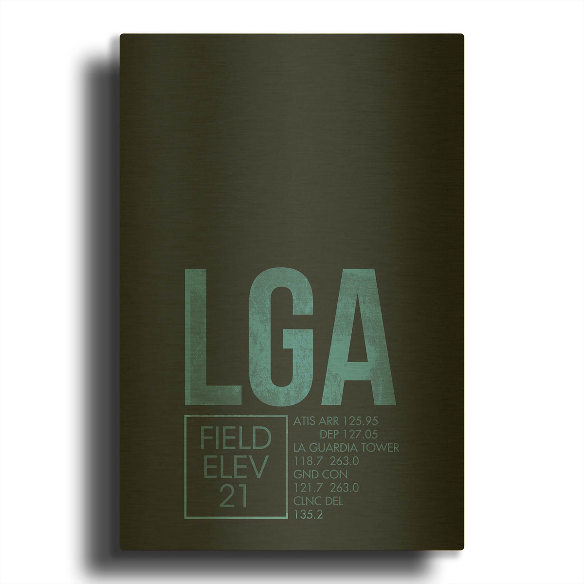 'LGA ATC' By O8 Left Gold Metal Wall Art