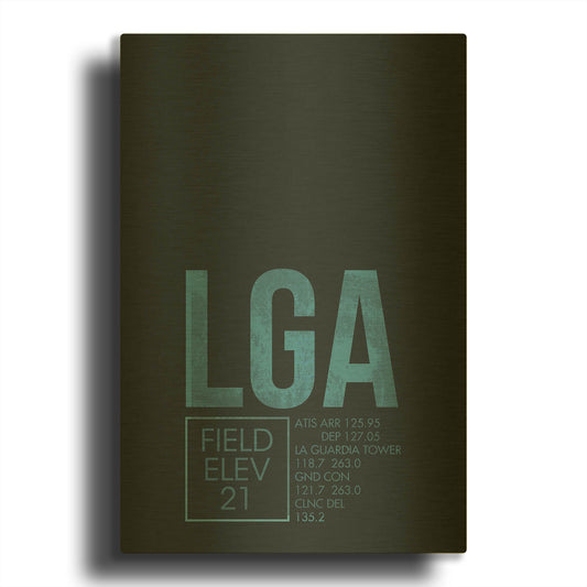 'LGA ATC' By O8 Left Gold Metal Wall Art
