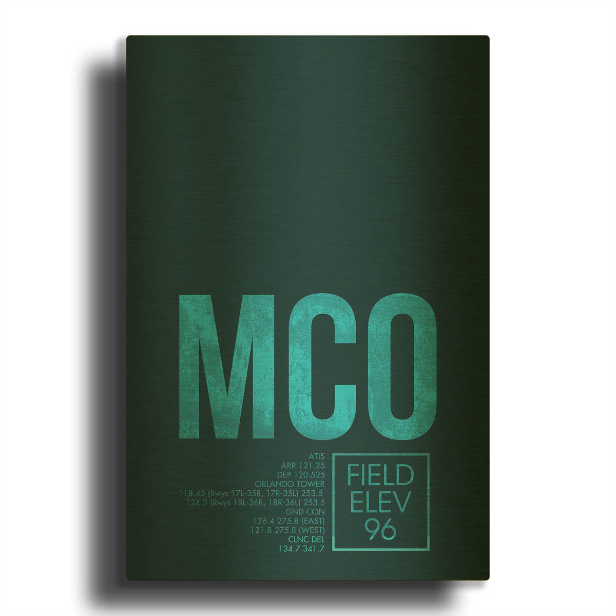 'MCO ATC' By O8 Left Gold Metal Wall Art