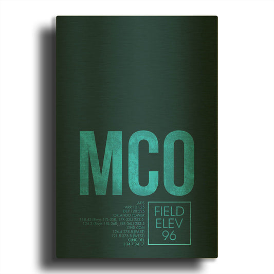 'MCO ATC' By O8 Left Gold Metal Wall Art