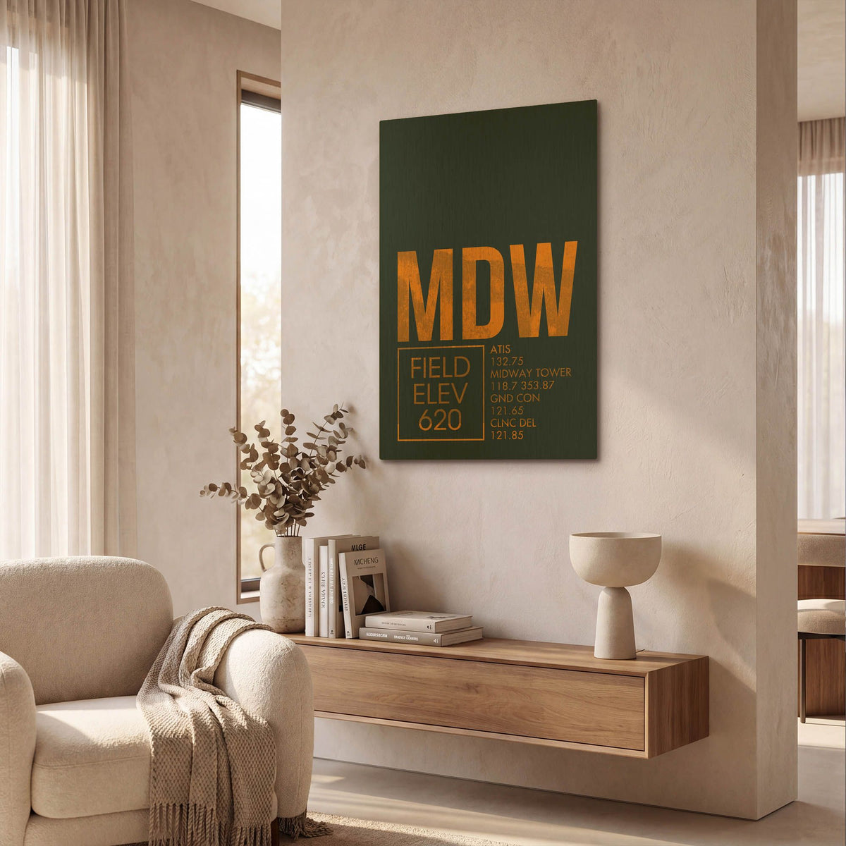 'MDW ATC' By O8 Left Gold Metal Wall Art