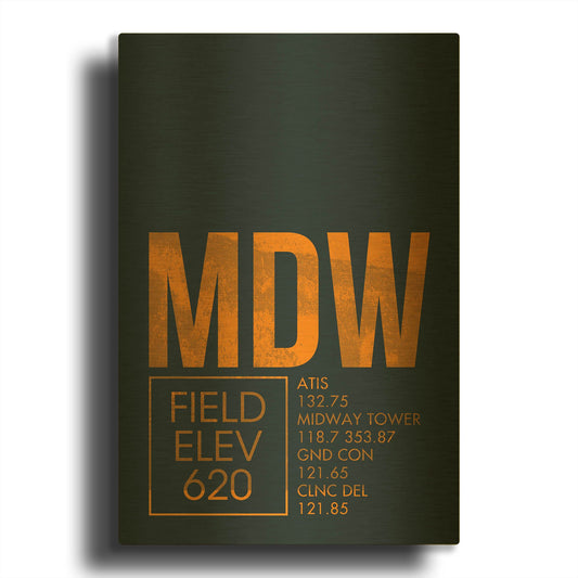 'MDW ATC' By O8 Left Gold Metal Wall Art