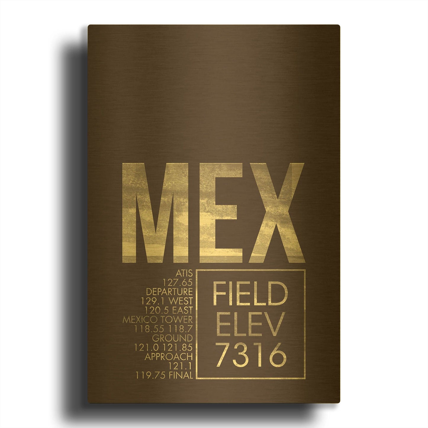 'MEX ATC' By O8 Left Gold Metal Wall Art