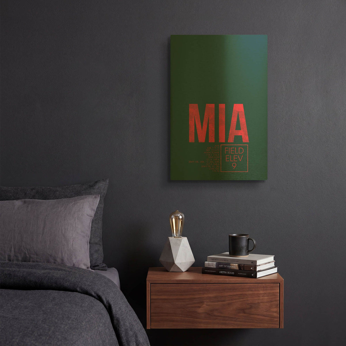'MIA ATC' By O8 Left Gold Metal Wall Art