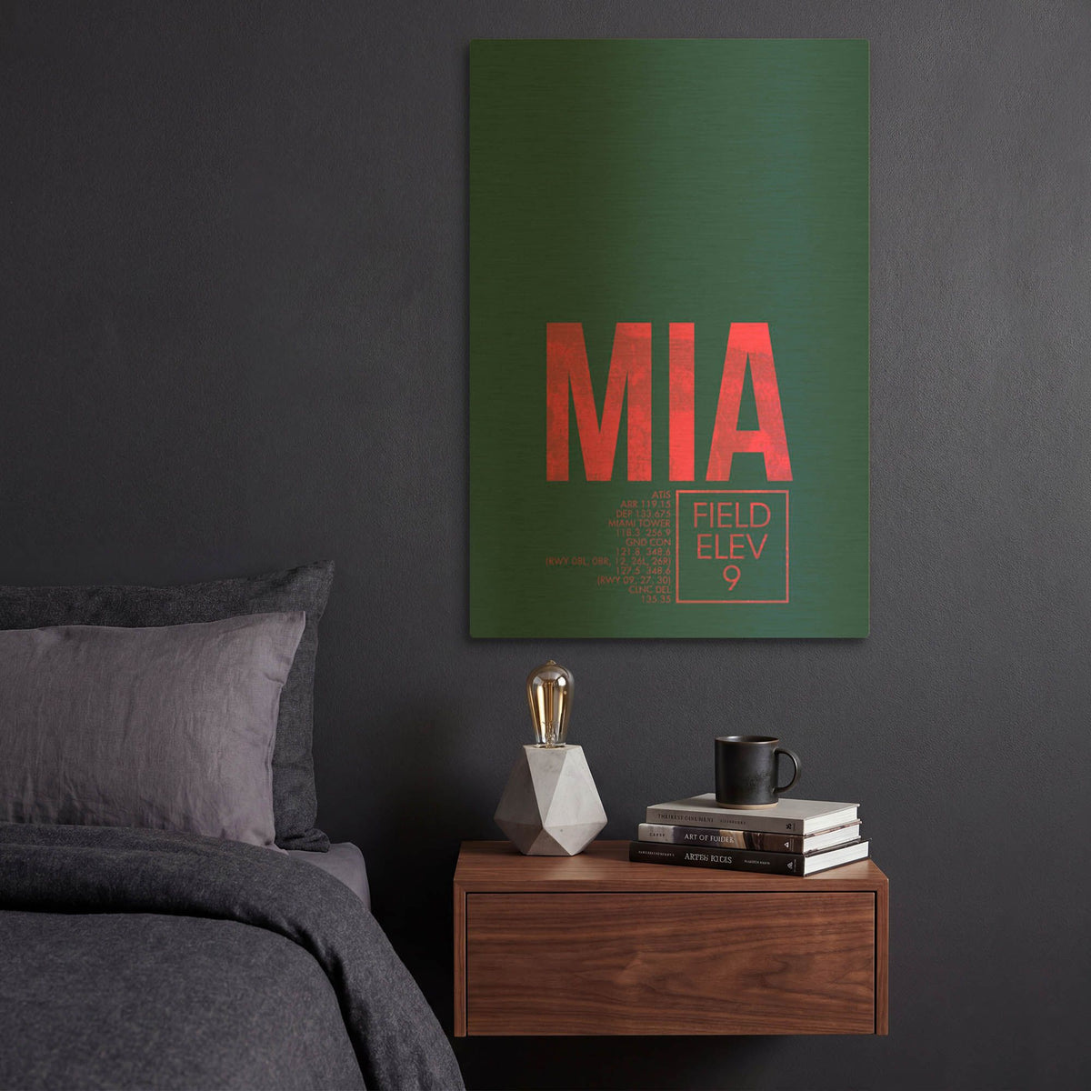 'MIA ATC' By O8 Left Gold Metal Wall Art
