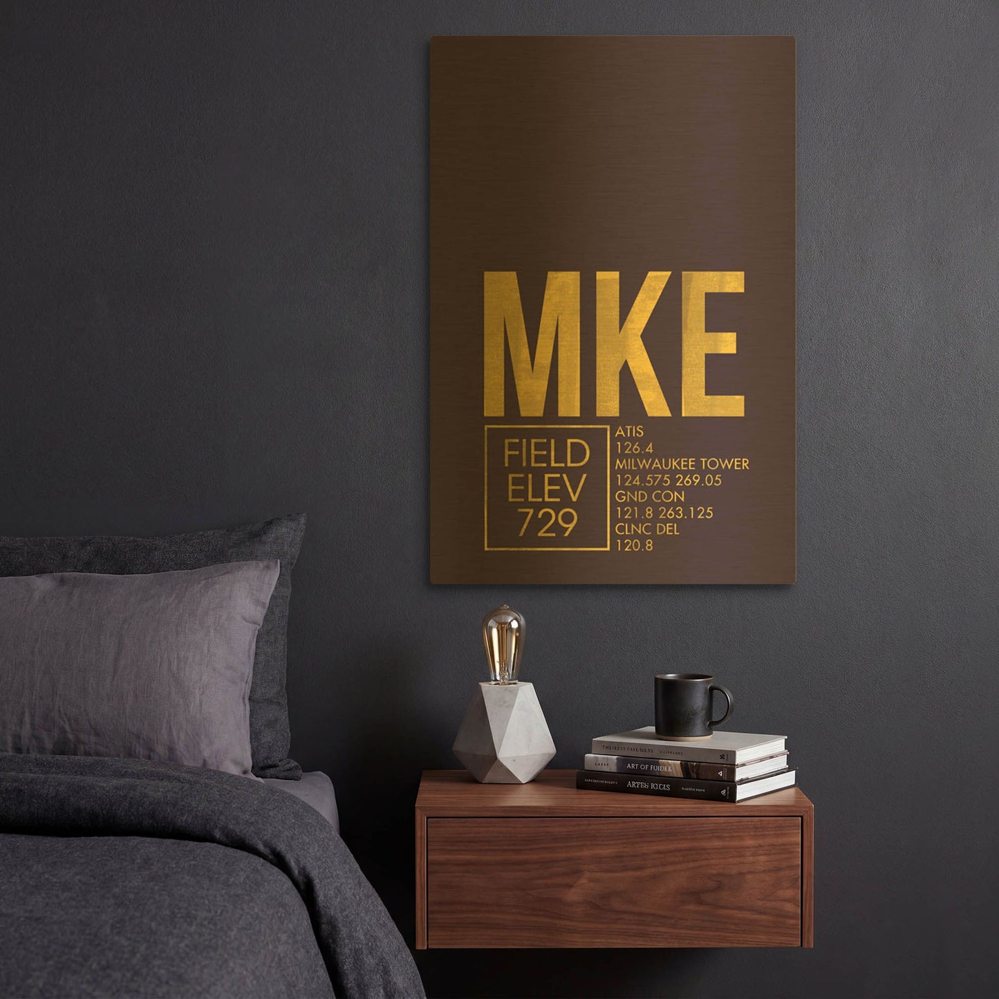'MKE ATC' By O8 Left Gold Metal Wall Art