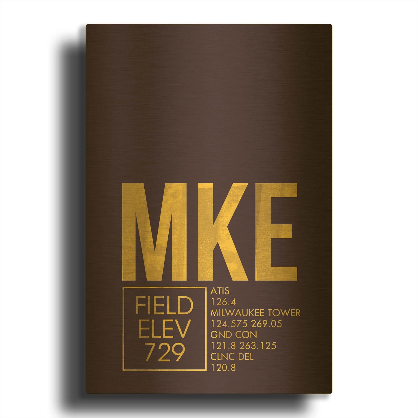 'MKE ATC' By O8 Left Gold Metal Wall Art