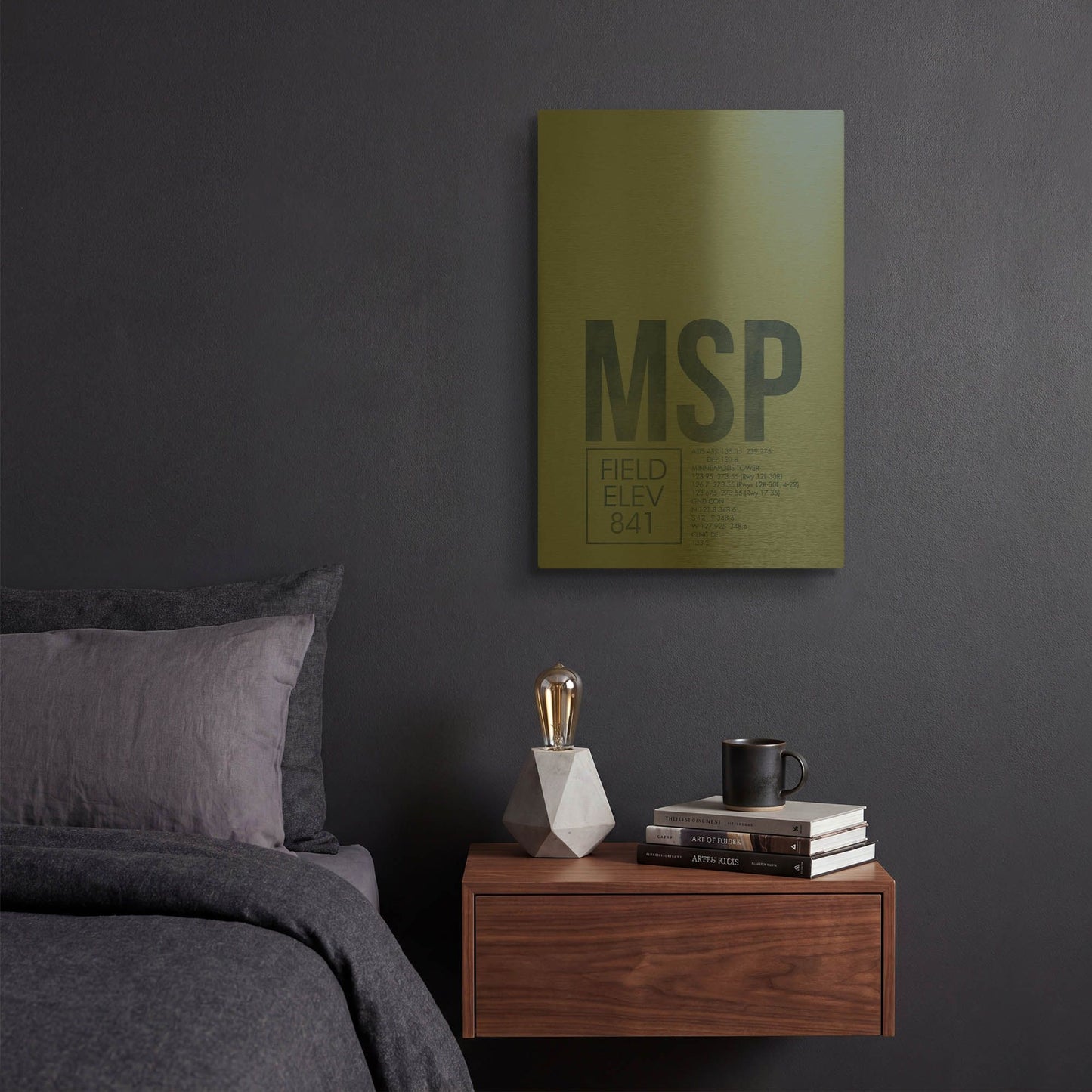 'MSP ATC' By O8 Left Gold Metal Wall Art