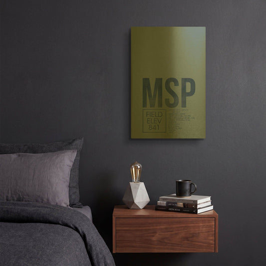'MSP ATC' By O8 Left Gold Metal Wall Art