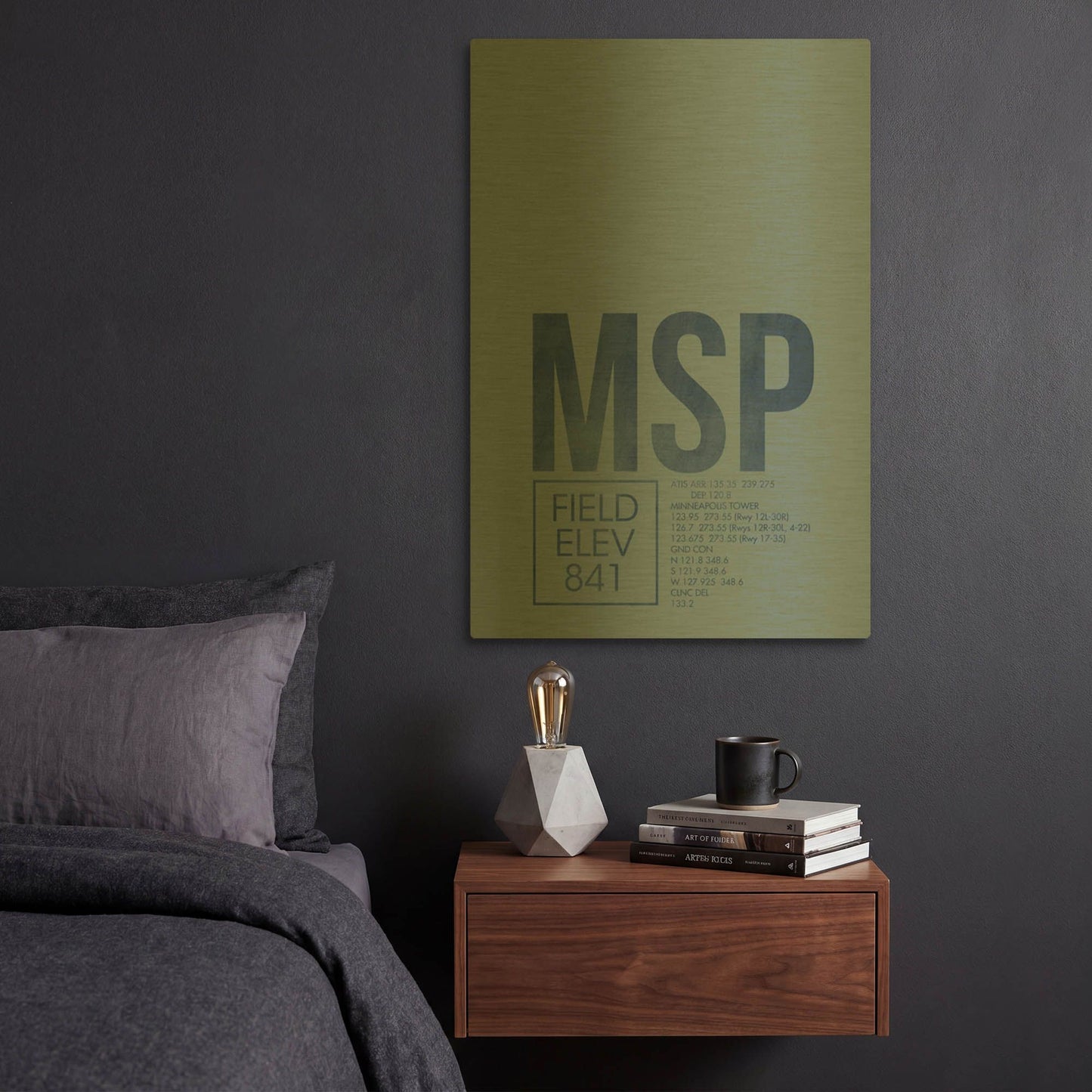 'MSP ATC' By O8 Left Gold Metal Wall Art