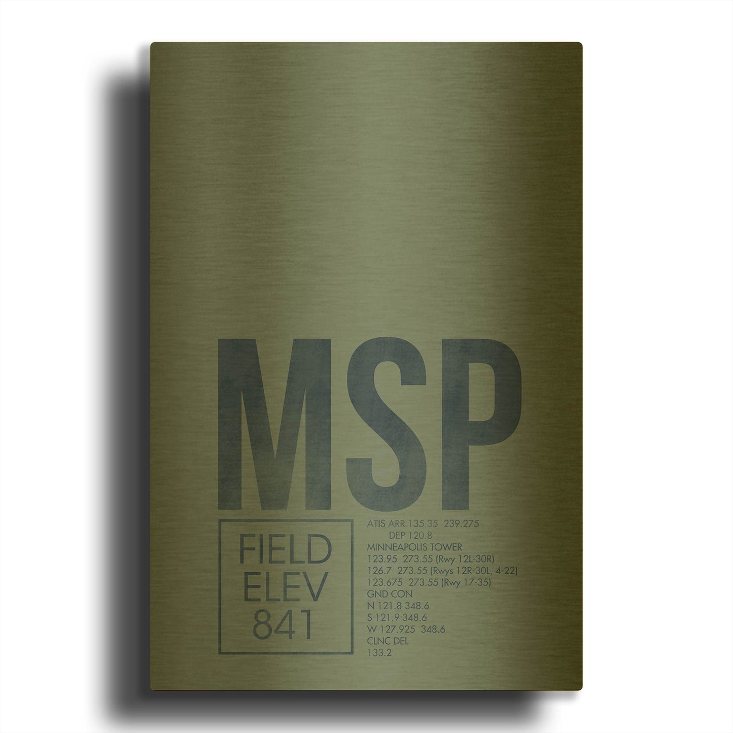 'MSP ATC' By O8 Left Gold Metal Wall Art