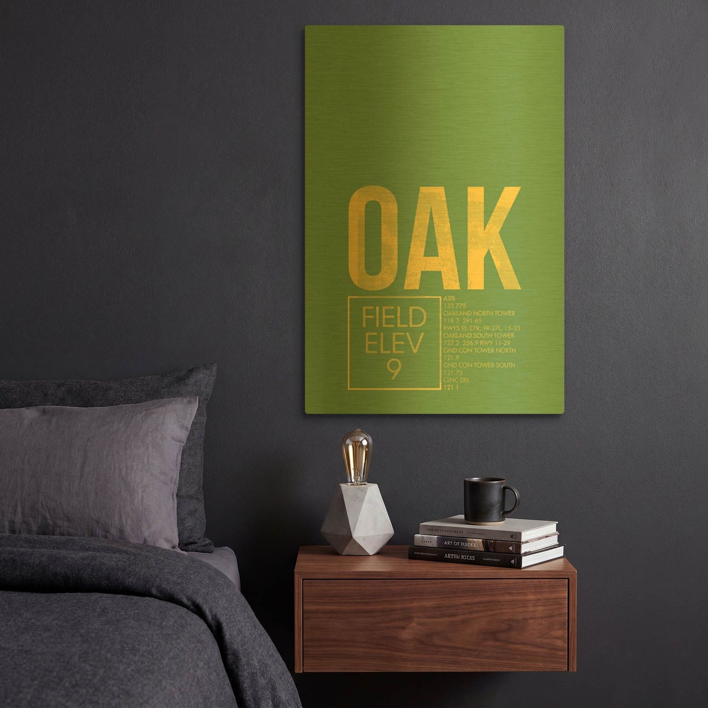 'OAK ATC' By O8 Left Gold Metal Wall Art