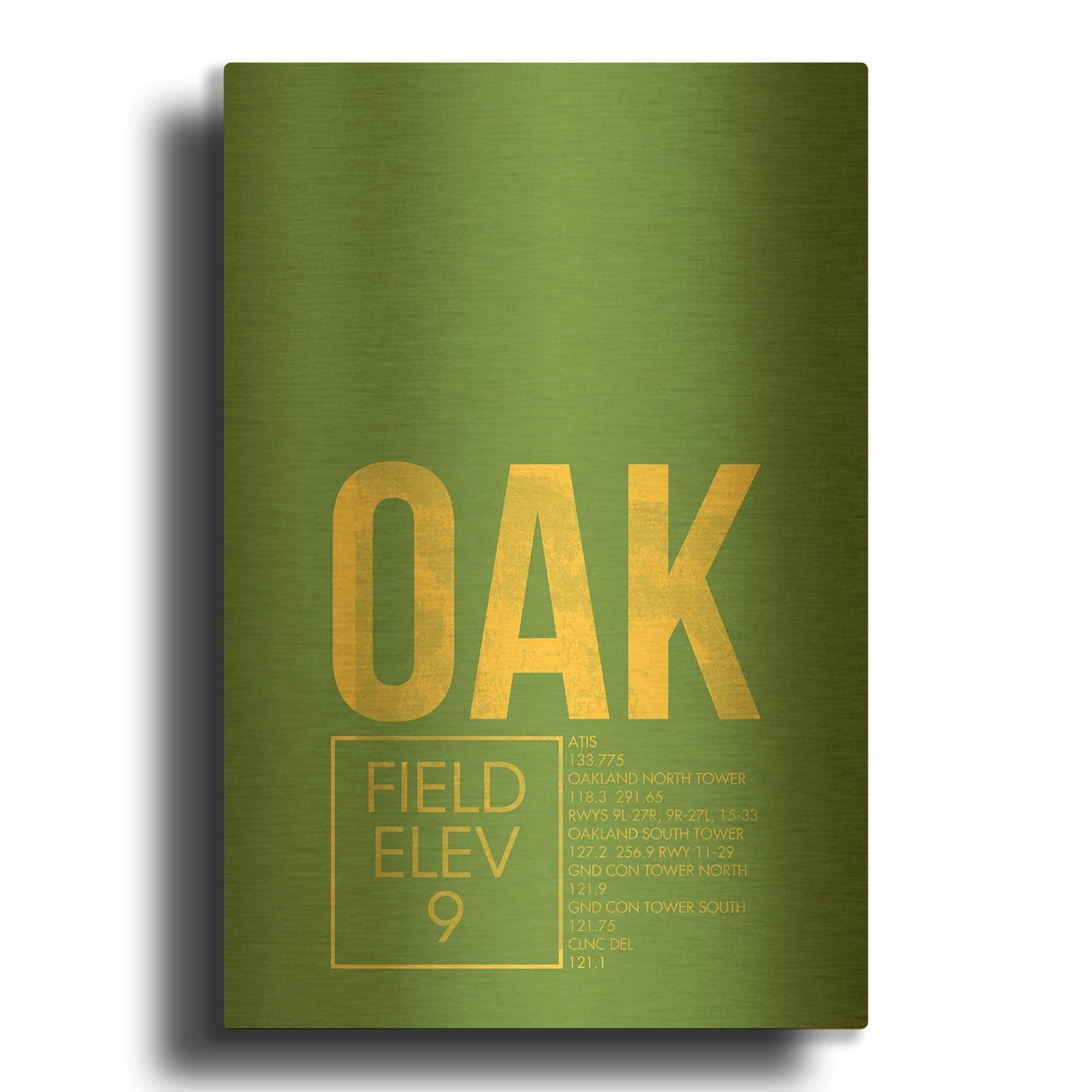 'OAK ATC' By O8 Left Gold Metal Wall Art