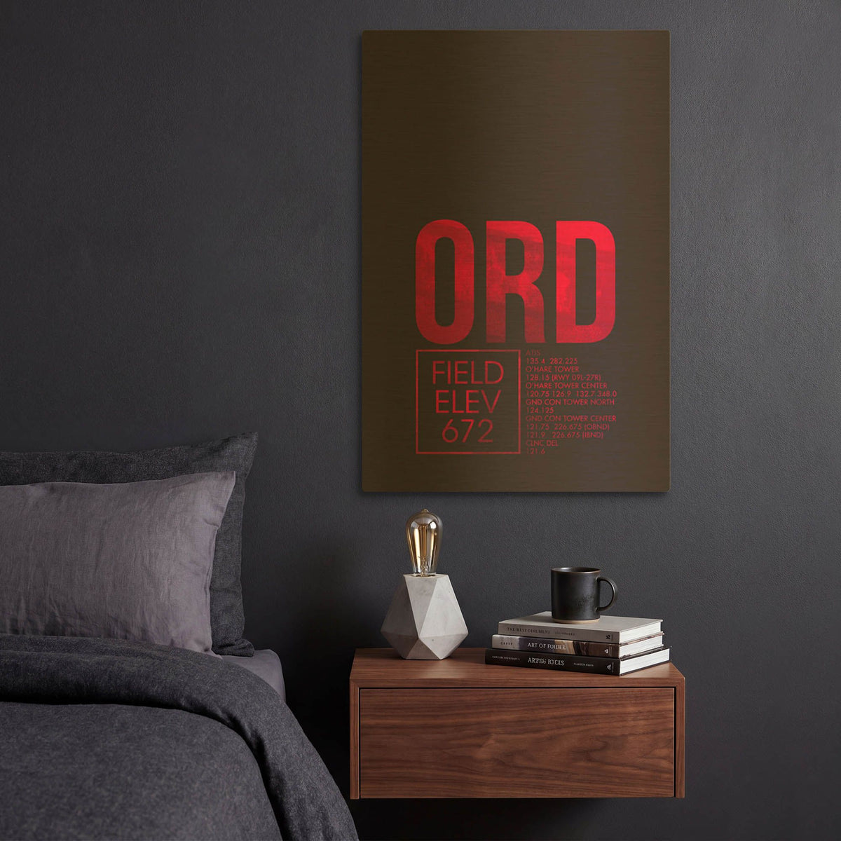 'ORD ATC' By O8 Left Gold Metal Wall Art