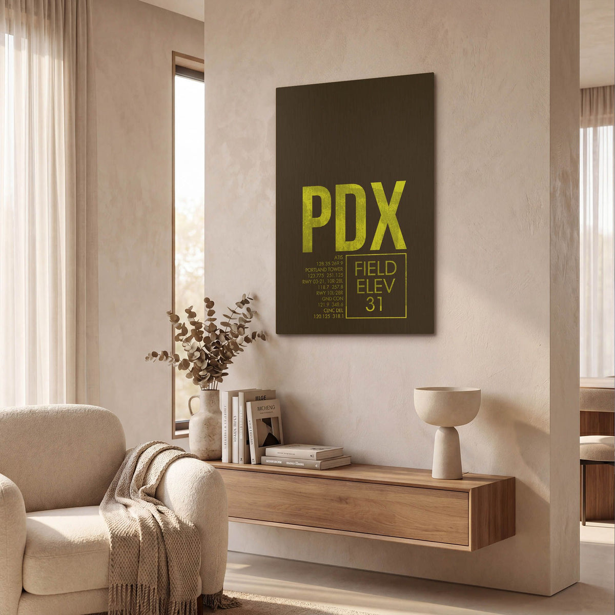 'PDX ATC' By O8 Left Gold Metal Wall Art