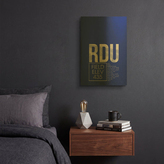 'RDU ATC' By O8 Left Gold Metal Wall Art