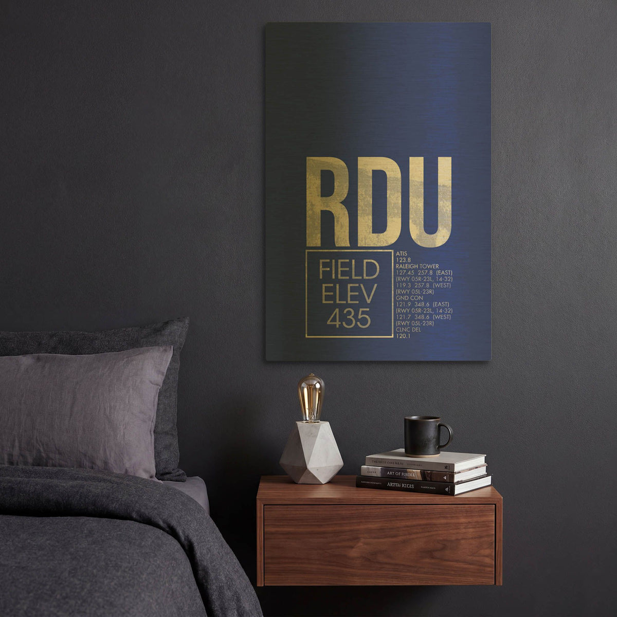 'RDU ATC' By O8 Left Gold Metal Wall Art