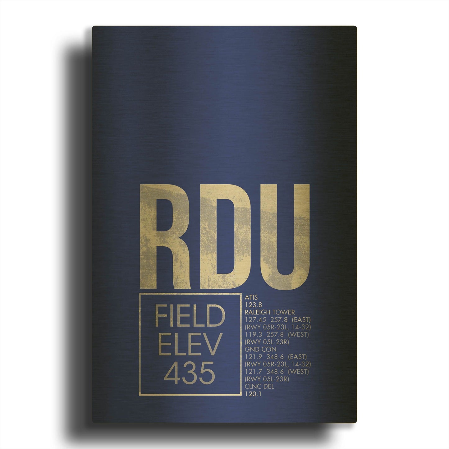 'RDU ATC' By O8 Left Gold Metal Wall Art