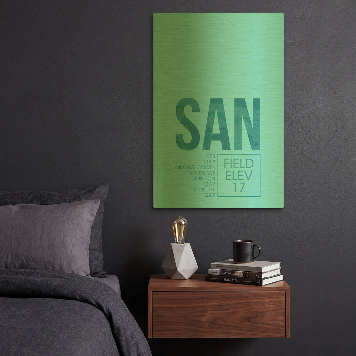 'SAN ATC' By O8 Left Gold Metal Wall Art