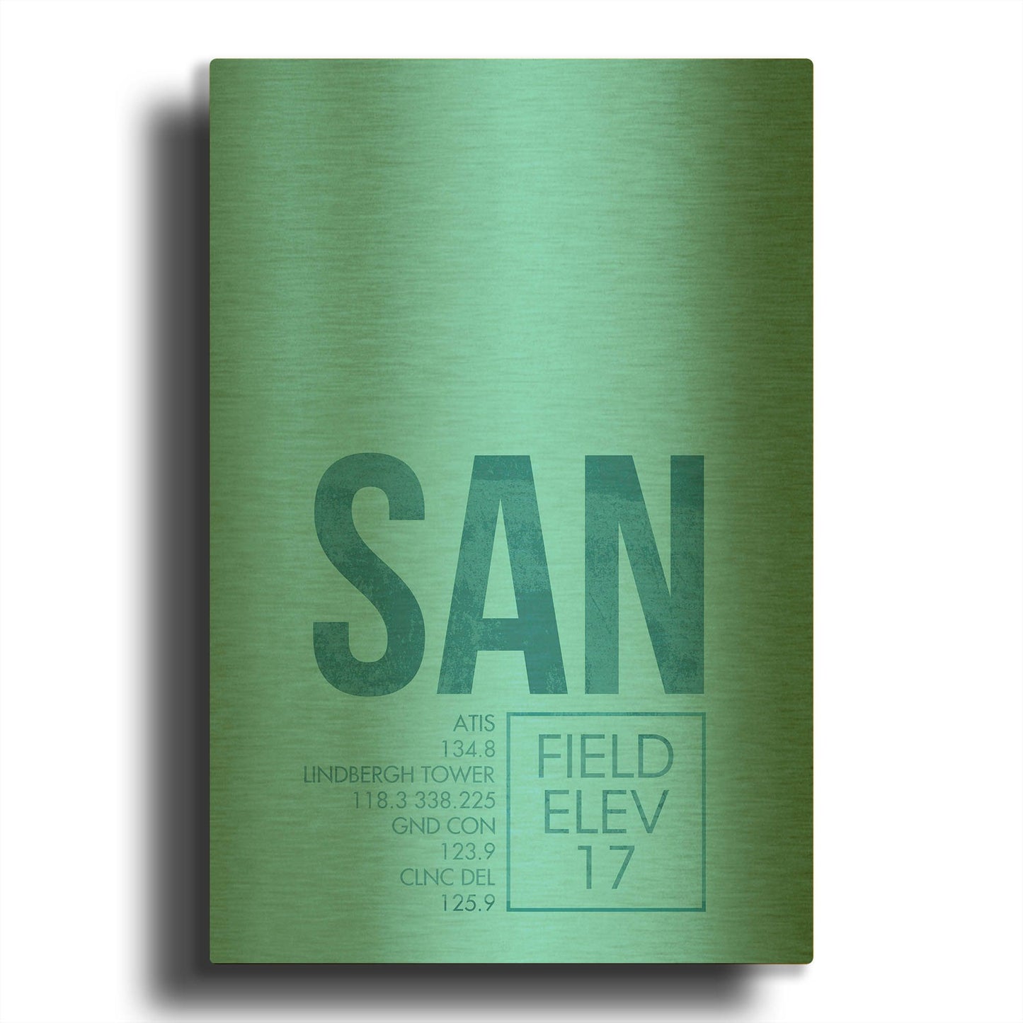 'SAN ATC' By O8 Left Gold Metal Wall Art