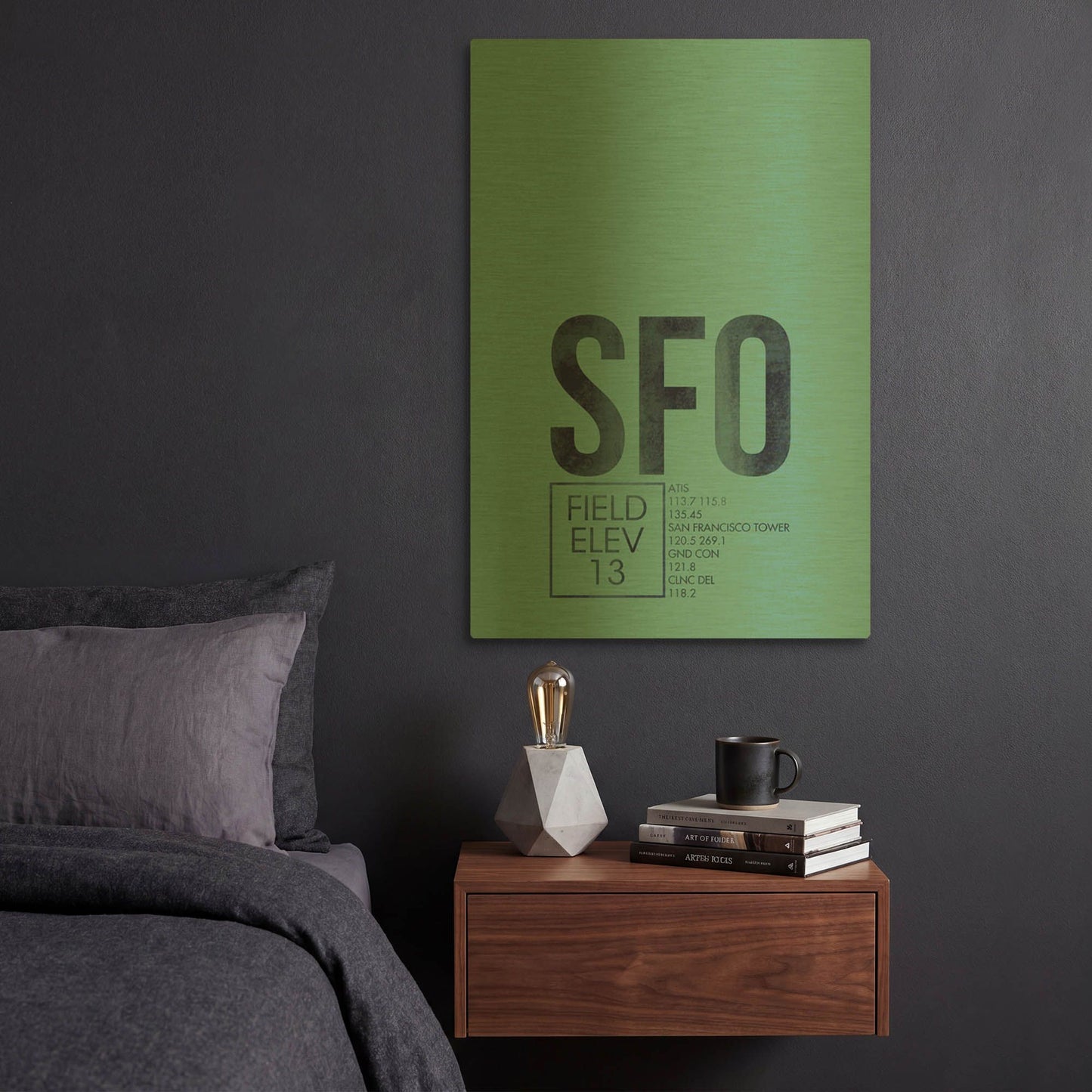 'SFO ATC' By O8 Left Gold Metal Wall Art