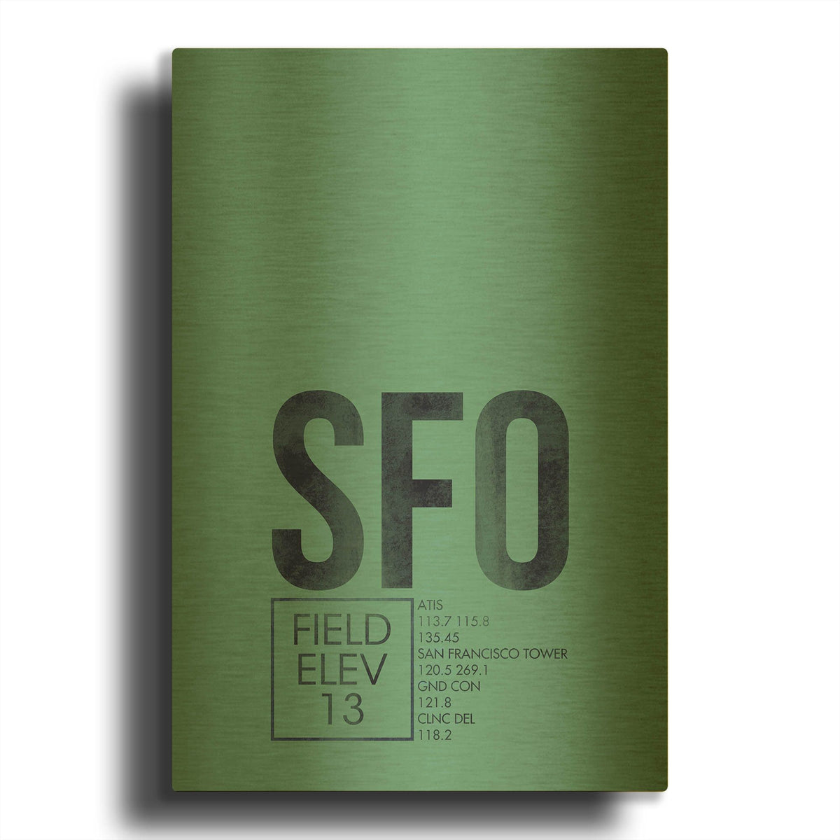 'SFO ATC' By O8 Left Gold Metal Wall Art