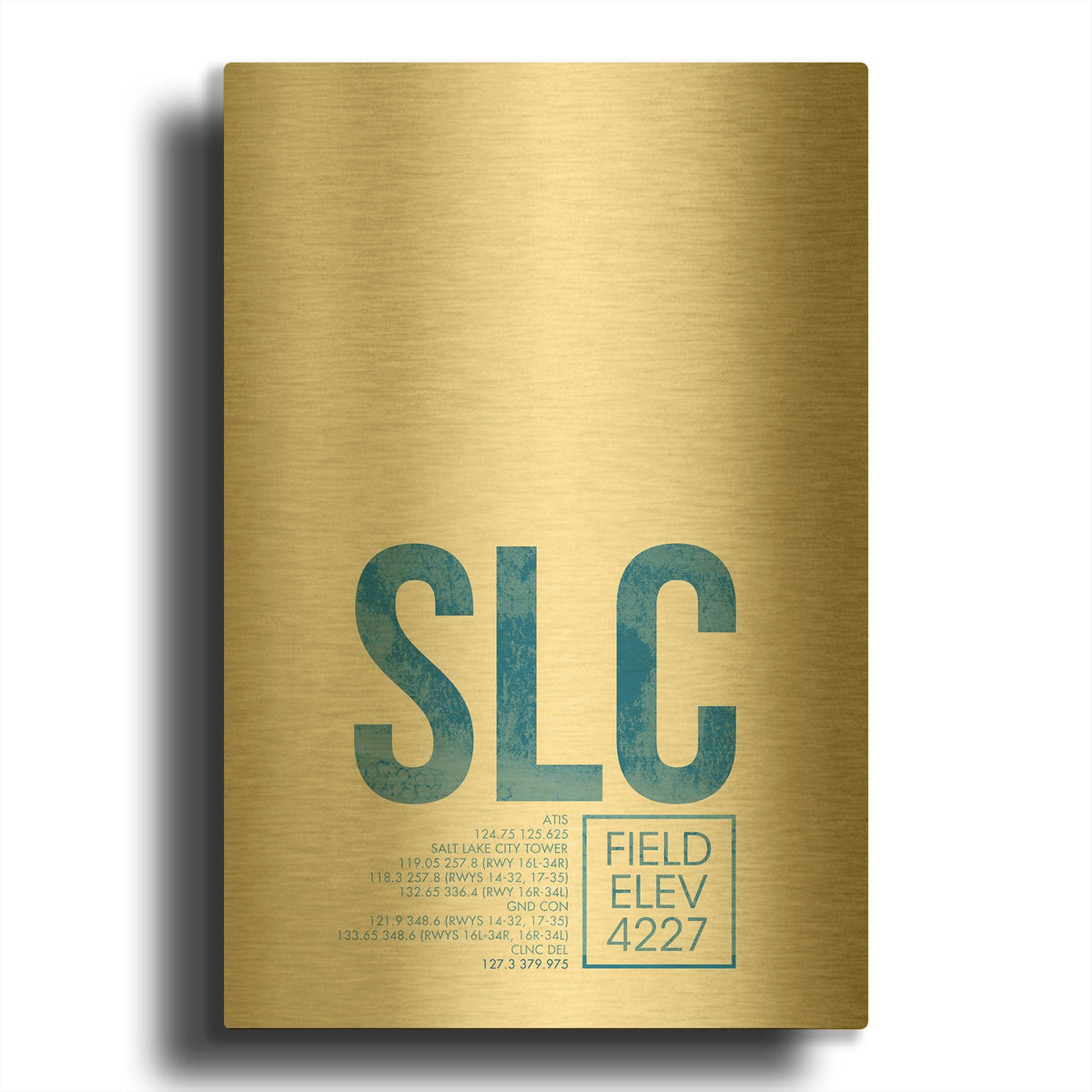 'SLC ATC' By O8 Left Gold Metal Wall Art