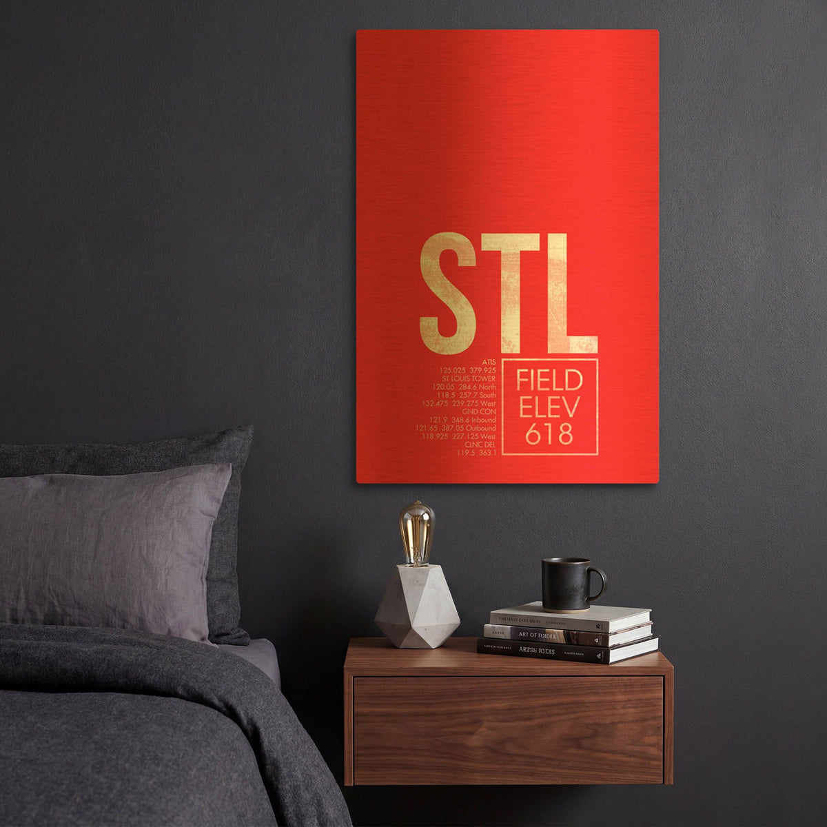 'STL ATC' By O8 Left Gold Metal Wall Art