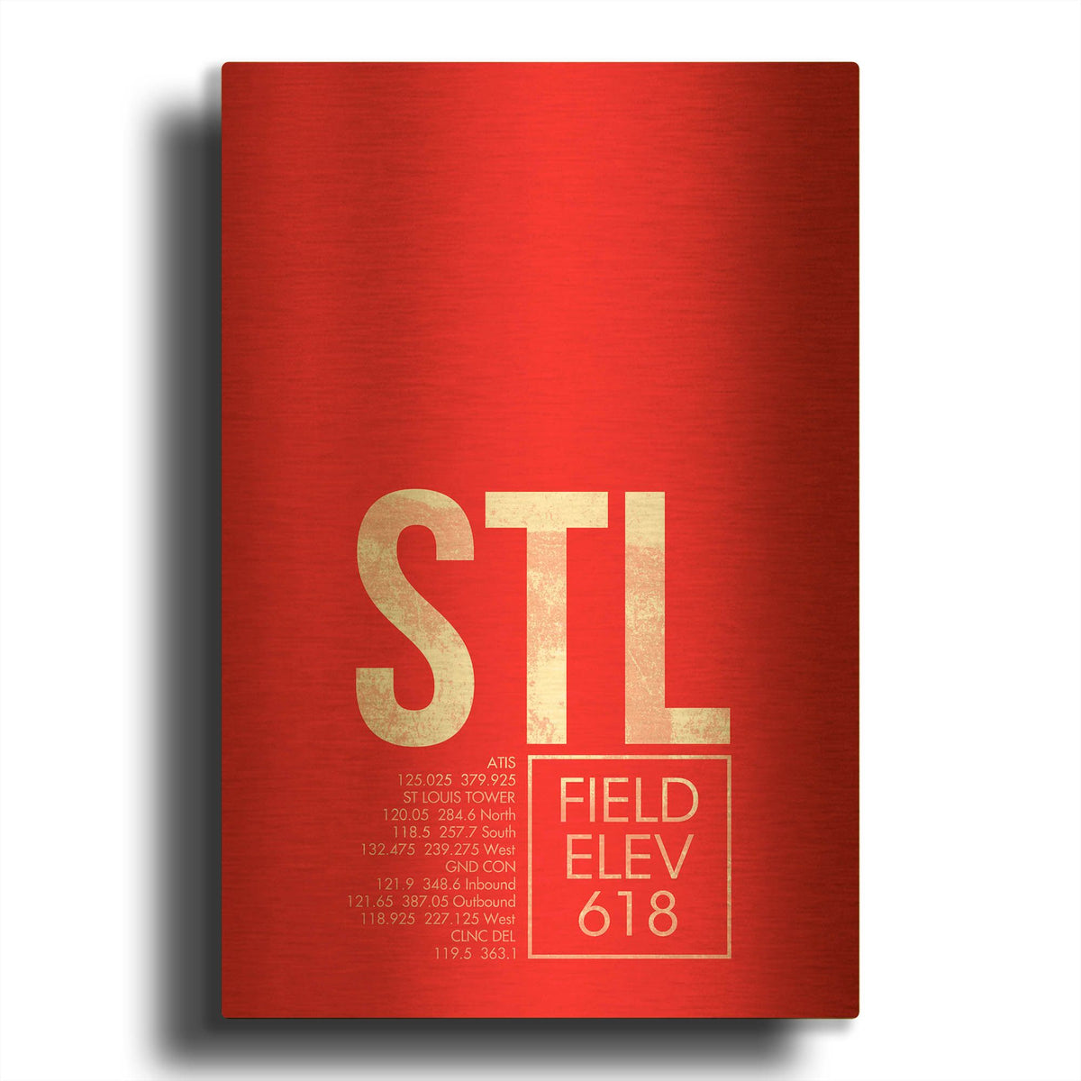 'STL ATC' By O8 Left Gold Metal Wall Art