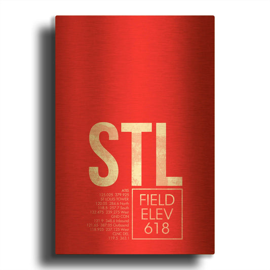 'STL ATC' By O8 Left Gold Metal Wall Art