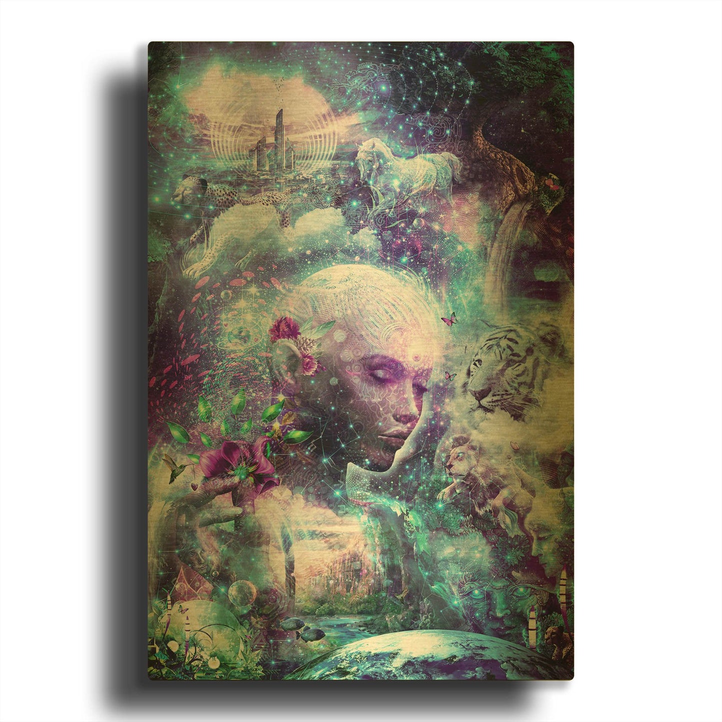 'Discovering The Cosmic Consciousness' By Cameron Gray Gold Metal Wall Art