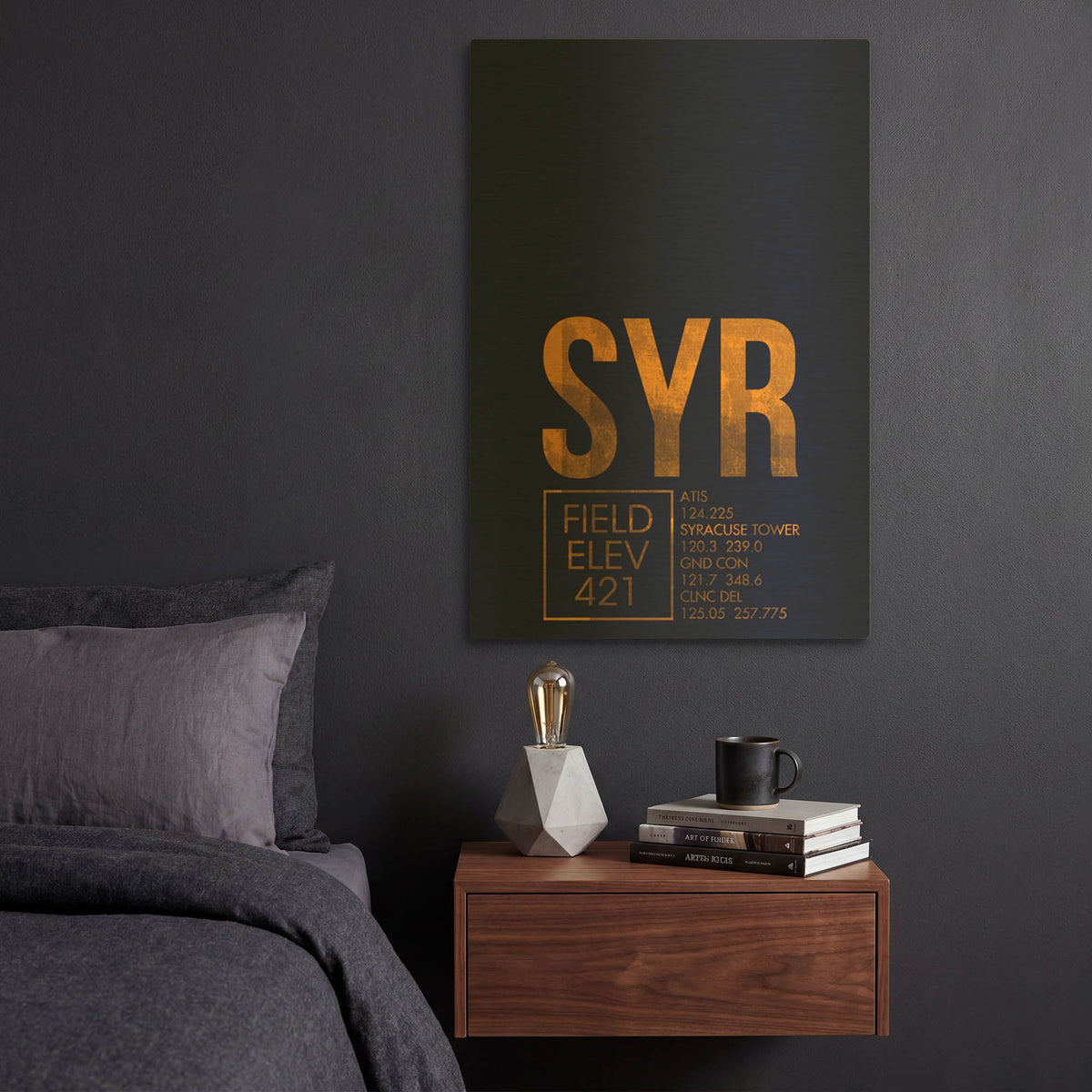 'SYR ATC' By O8 Left Gold Metal Wall Art