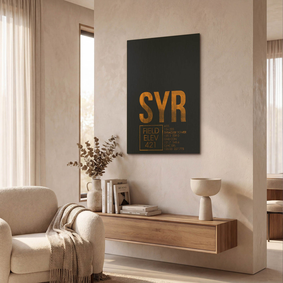 'SYR ATC' By O8 Left Gold Metal Wall Art