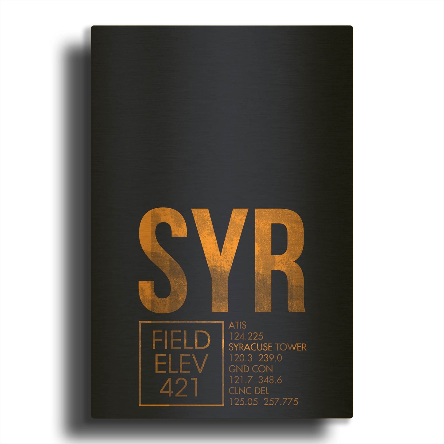 'SYR ATC' By O8 Left Gold Metal Wall Art