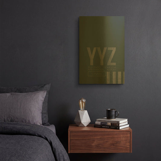 'YYZ Airport Layout' By O8 Left Gold Metal Wall Art