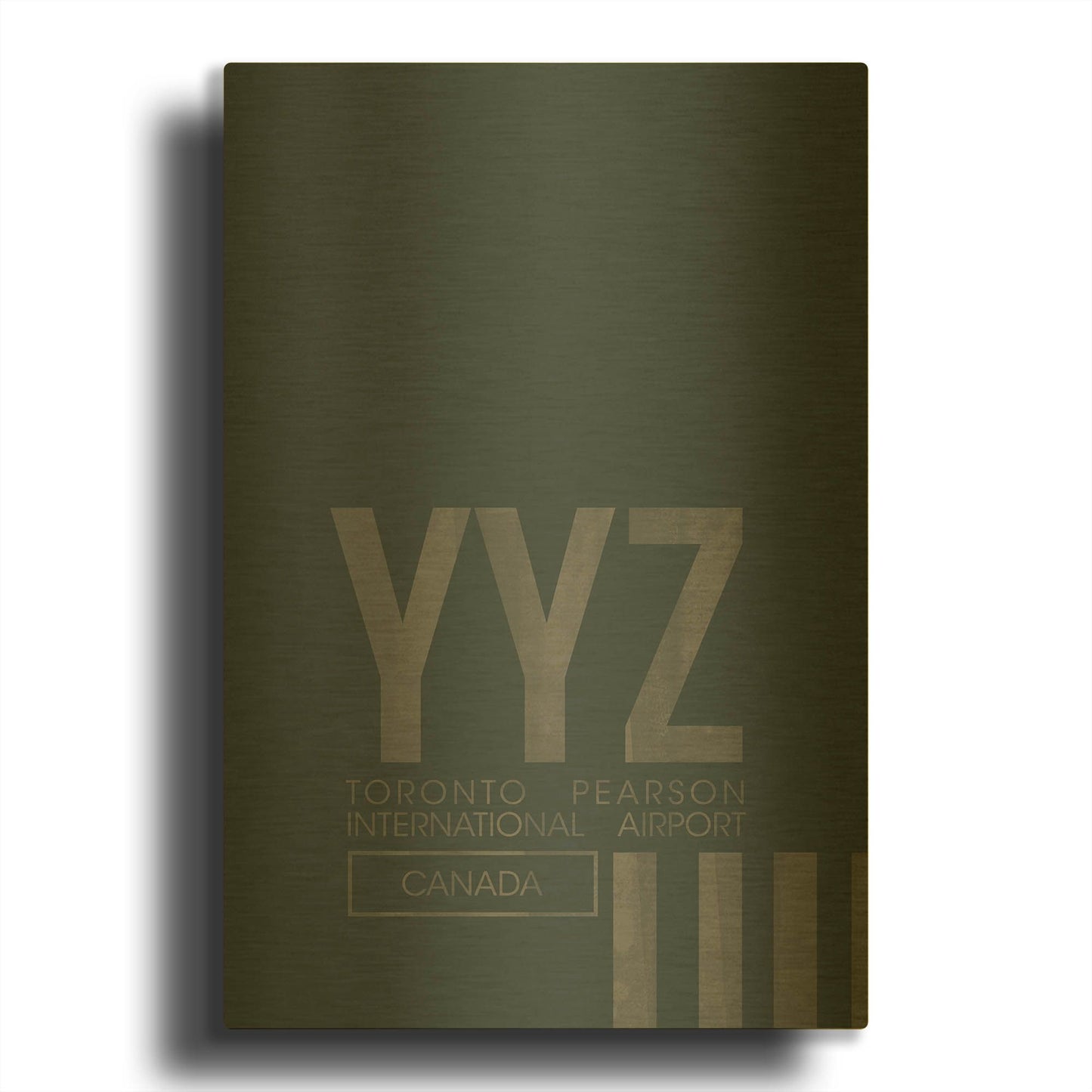 'YYZ Airport Layout' By O8 Left Gold Metal Wall Art