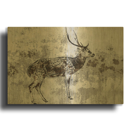 'Sika Deer 1' By Irena Orlov Gold Metal Wall Art