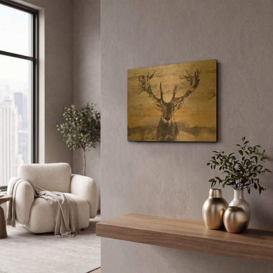 'White-Tailed Deer' By Irena Orlov Gold Metal Wall Art